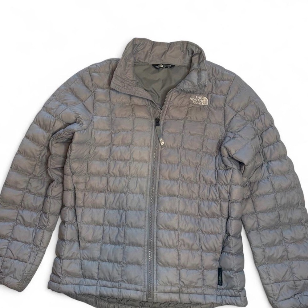 The North Face Quilted Puffer Jacket in Light Gray